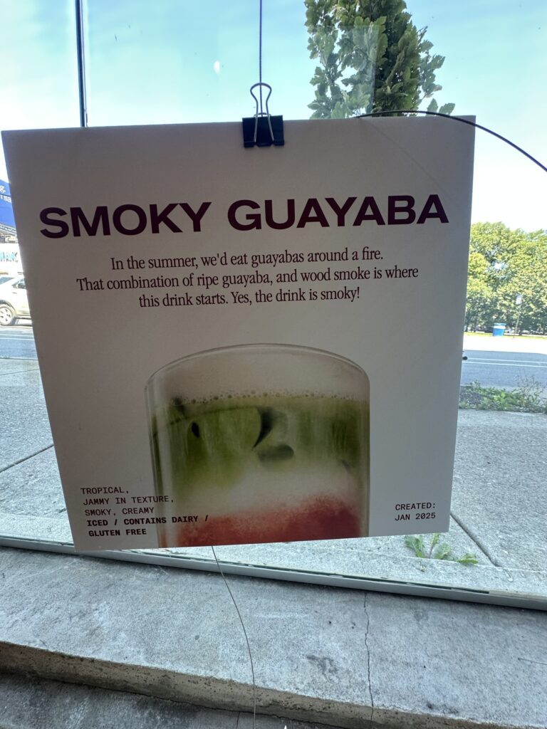 Smoky Guayaba drink card, created January 2025